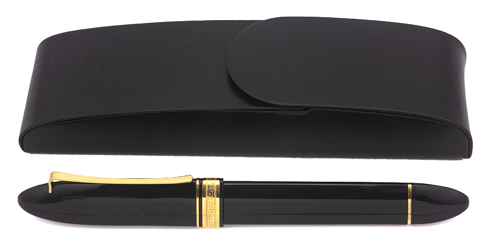 Omas 360 Magnum Fountain Pen - Dark Blue Black with Gold Trim, 18k